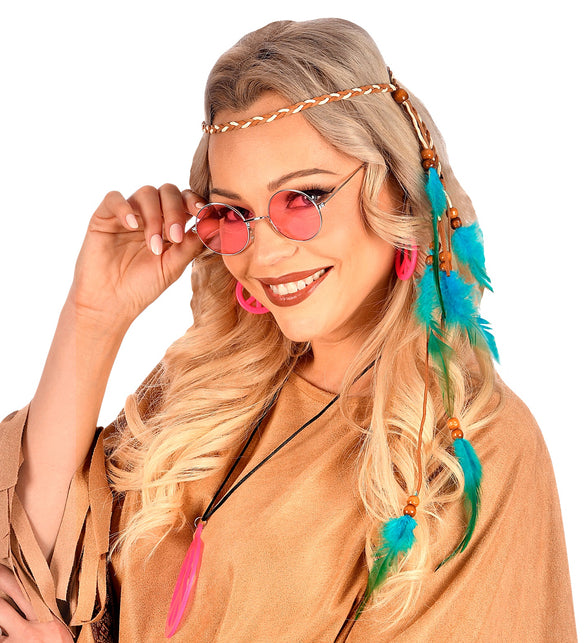 Widmann SRL Indianen hoofdband met veren