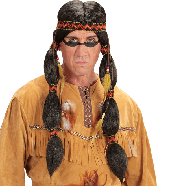 Widmann SRL Indianen pruik Adna met haarbandje