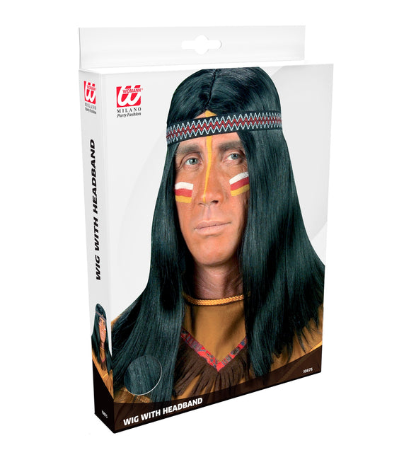 Widmann SRL Indianen pruik zwart man