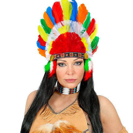 Widmann SRL Indianentooi veren meerkleurig