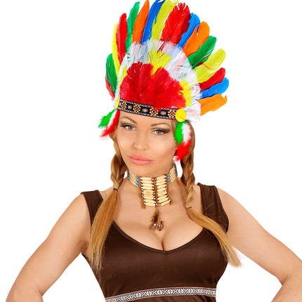 Widmann SRL Indianentooi veren meerkleurig