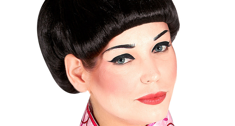 Widmann SRL Japanse pruik met bloem zwart