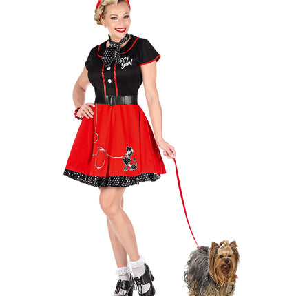 Widmann SRL Jaren 50 jurk rood zwart