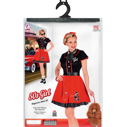 Widmann SRL Jaren 50 jurk rood zwart