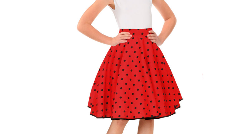 Widmann SRL Jaren 50 rok rood zwart Holly