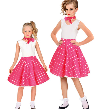 Widmann SRL Jaren 50 rok roze wit Holly