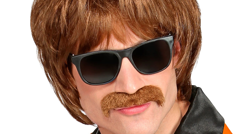 Widmann SRL Jaren 60 pruik met snor bruin