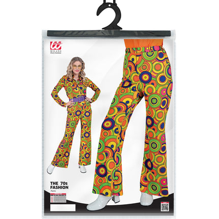 Widmann SRL Jaren 70 broek groovy cirkels dames