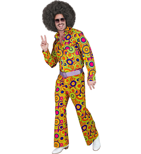 Widmann SRL Jaren 70 broek groovy cirkels heren