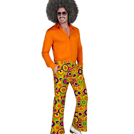 Widmann SRL Jaren 70 broek groovy cirkels heren