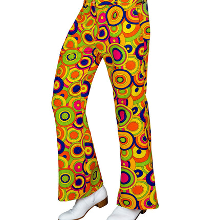 Widmann SRL Jaren 70 broek groovy cirkels heren