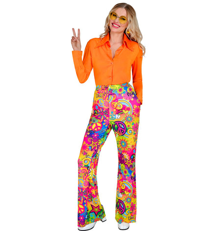 Widmann SRL Jaren 70 broek love&peace dames