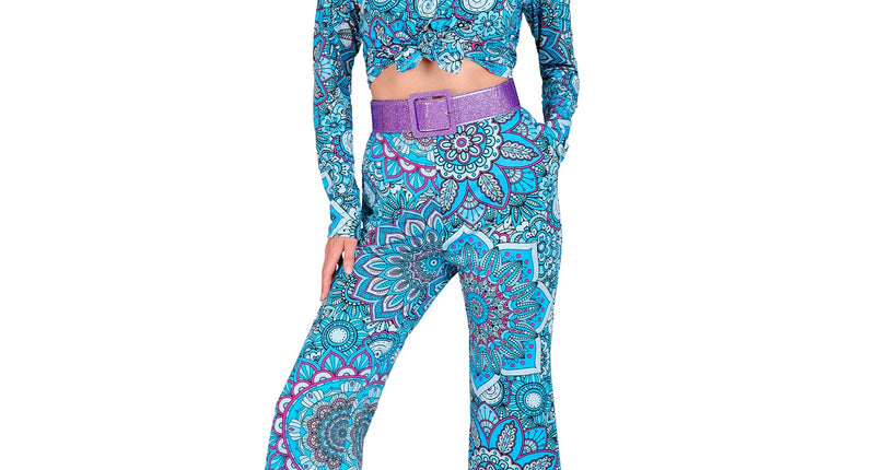 Widmann SRL Jaren 70 broek mandala blauw dames