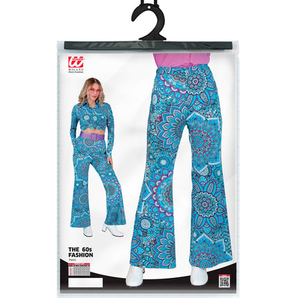 Widmann SRL Jaren 70 broek mandala blauw dames
