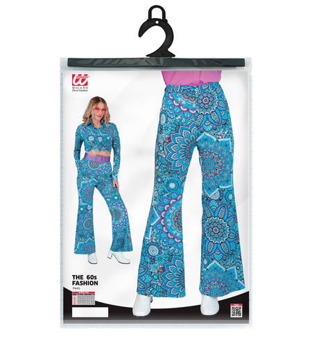 Widmann SRL Jaren 70 broek mandala blauw dames