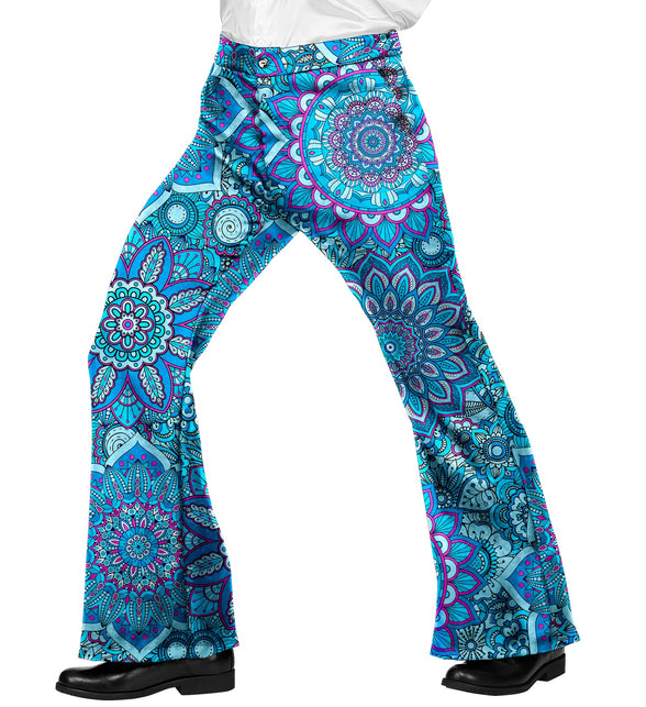 Widmann SRL Jaren 70 broek mandala blauw heren