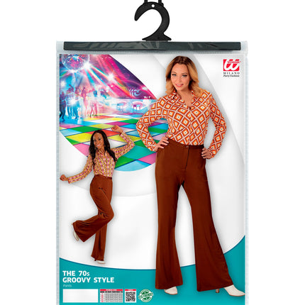 Widmann SRL Jaren 70 disco broek Groovy bruin