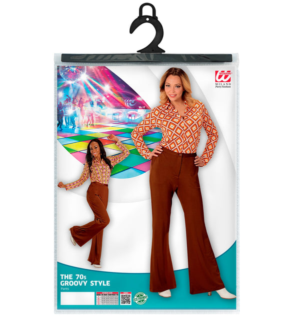 Widmann SRL Jaren 70 disco broek Groovy bruin