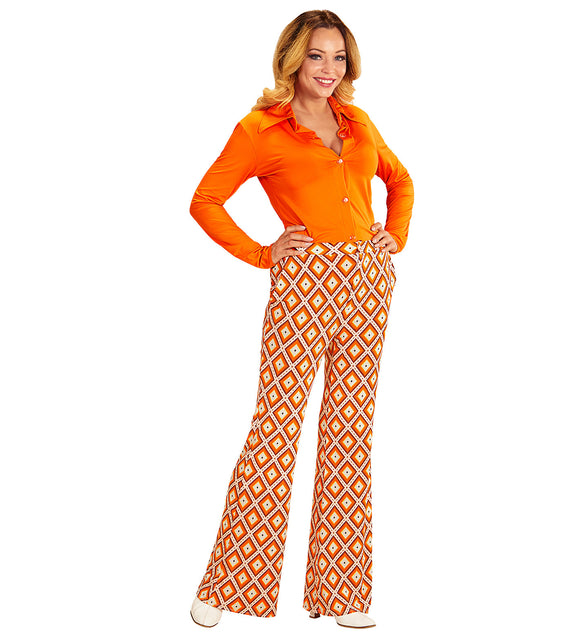 Widmann SRL Jaren 70 disco broek Groovy geruit