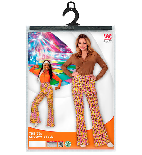 Widmann SRL Jaren 70 disco broek Groovy langspeelplaat