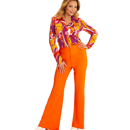 Widmann SRL Jaren 70 disco broek Groovy oranje