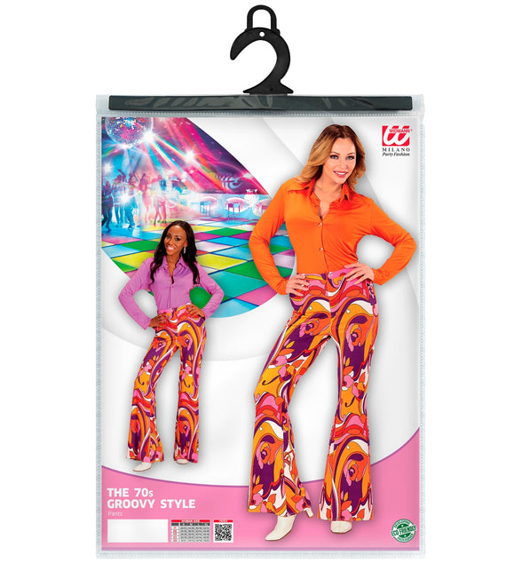 Widmann SRL Jaren 70 disco broek Groovy Orchidee