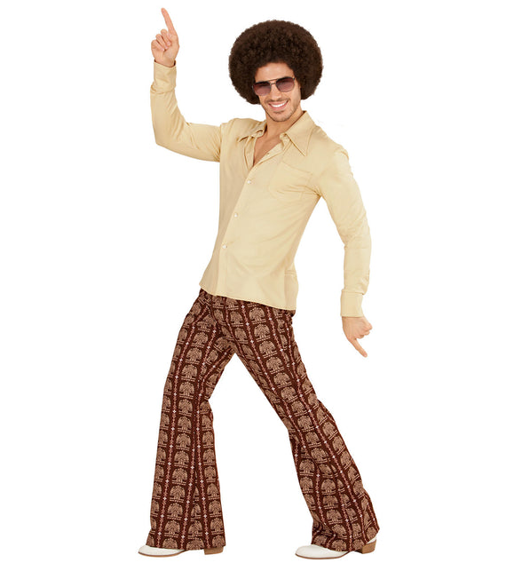 Widmann SRL Jaren 70 disco hemd Groovy beige