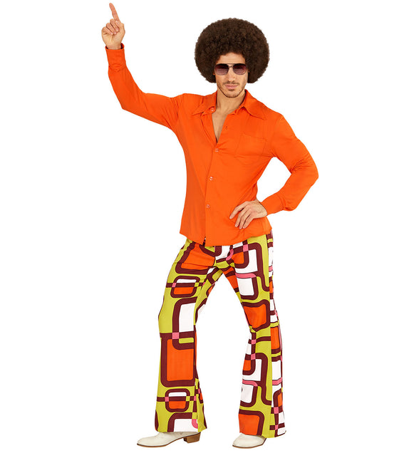 Widmann SRL Jaren 70 disco hemd Groovy oranje