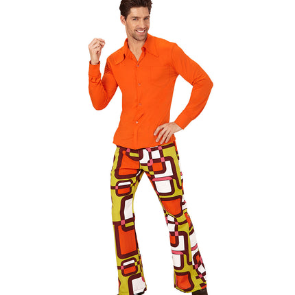 Widmann SRL Jaren 70 disco hemd Groovy oranje