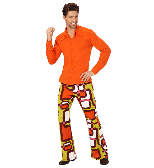 Widmann SRL Jaren 70 disco hemd Groovy oranje