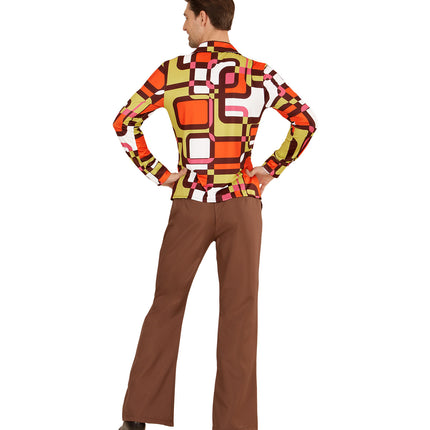 Widmann SRL Jaren 70 disco hemd Groovy vlakken