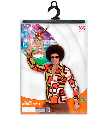 Widmann SRL Jaren 70 disco hemd Groovy vlakken