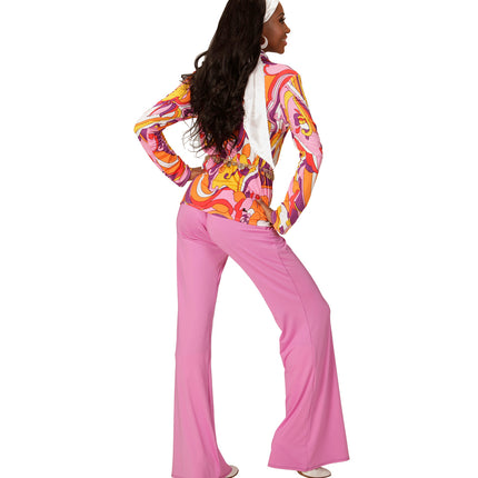 Widmann SRL Jaren 70 discoshirt Groovy Orchidee