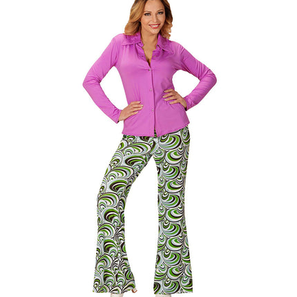 Widmann SRL Jaren 70 discoshirt Groovy paars