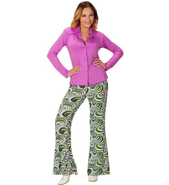 Widmann SRL Jaren 70 discoshirt Groovy paars