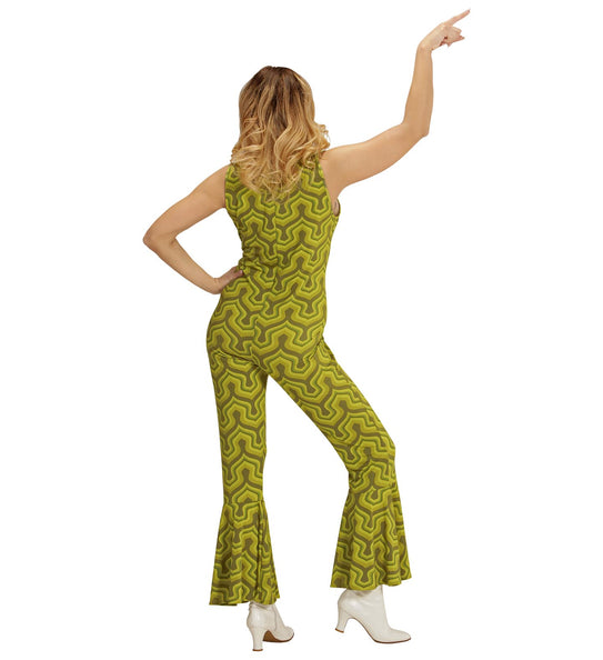 Widmann SRL Jaren 70 jumpsuit groovy groen