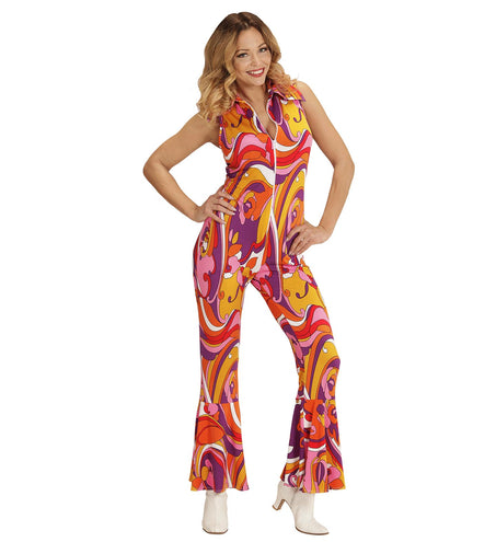 Widmann SRL Jaren 70 jumpsuit groovy Orchidee
