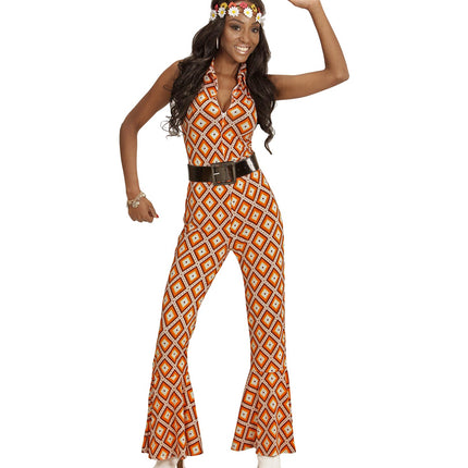 Widmann SRL Jaren 70 jumpsuit groovy ruit