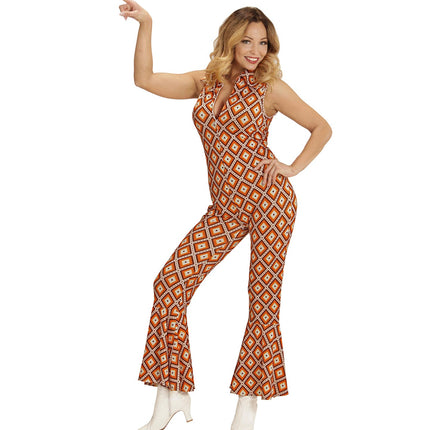 Widmann SRL Jaren 70 jumpsuit groovy ruit