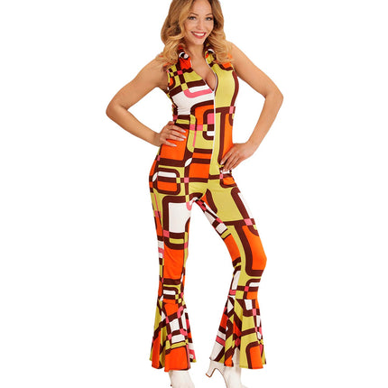 Widmann SRL Jaren 70 jumpsuit groovy vlakken