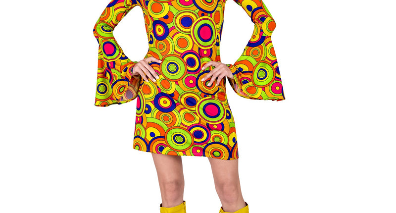 Widmann SRL Jaren 70 jurk groovy cirkels