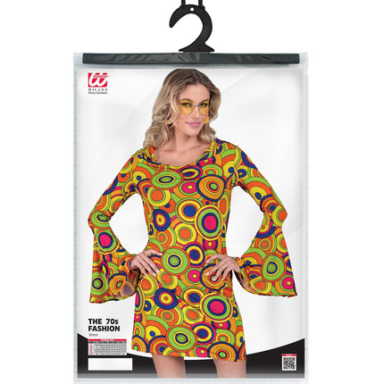 Widmann SRL Jaren 70 jurk groovy cirkels