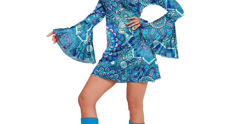 Widmann SRL Jaren 70 jurk mandala blauw