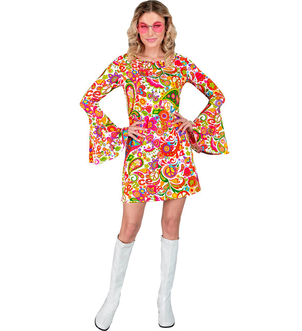 Widmann SRL Jaren 70 jurk peace party