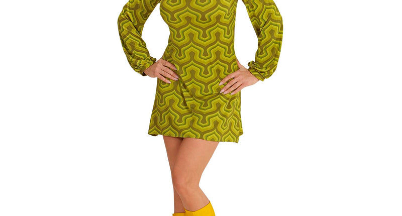 Widmann SRL Jaren 70 jurkje groovy groen