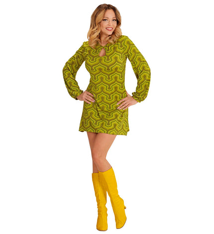 Widmann SRL Jaren 70 jurkje groovy groen