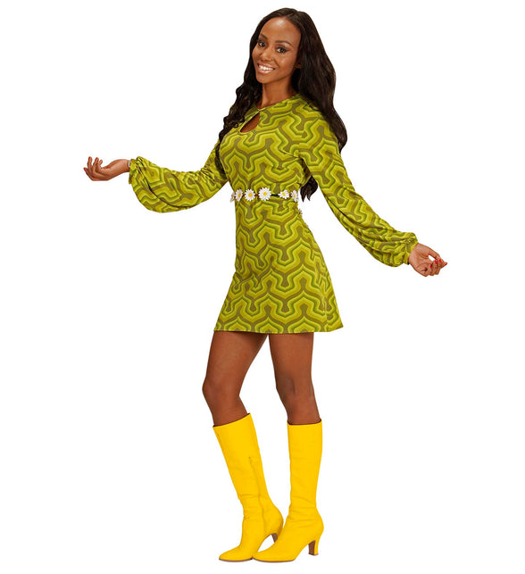 Widmann SRL Jaren 70 jurkje groovy groen