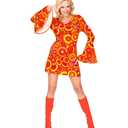 Widmann SRL Jaren 70 jurkje rood geel