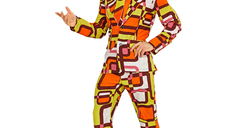 Widmann SRL Jaren 70 kostuum groovy vlakken