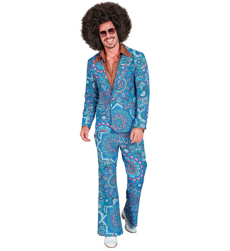 Widmann SRL Jaren 70 kostuum mandala blauw